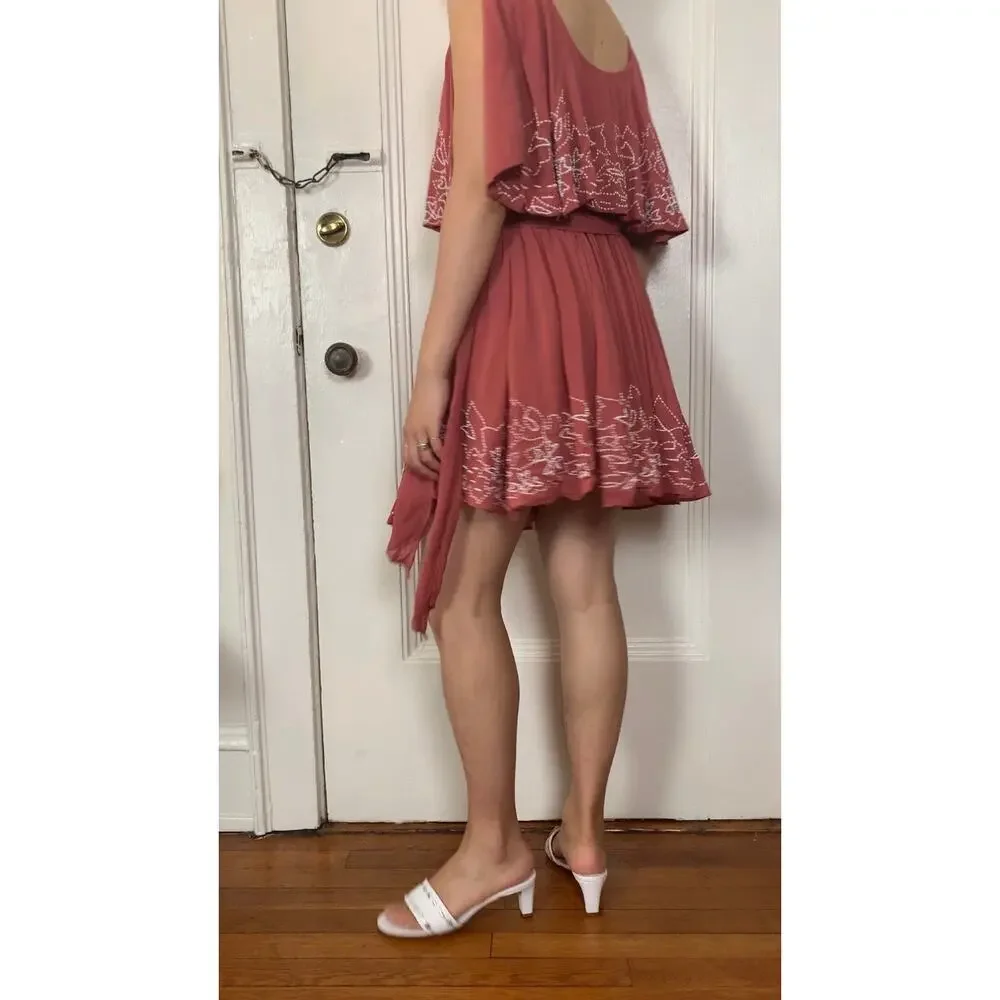 Free people floral pattern beaded wrap dress - Picture 6 of 6